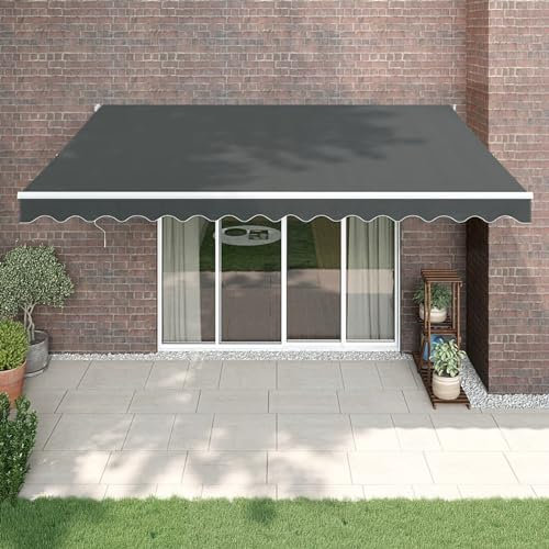 ARKEM Tenda Sole Automatica Retrattile Antracite 4x3 m,Tenda da Sole per Esterno Avvolgibile,Tenda da Sole a Bracci Estensibili con Telaio in Alluminio, Tettuccio Resistente al Sole e Impermeabile e M