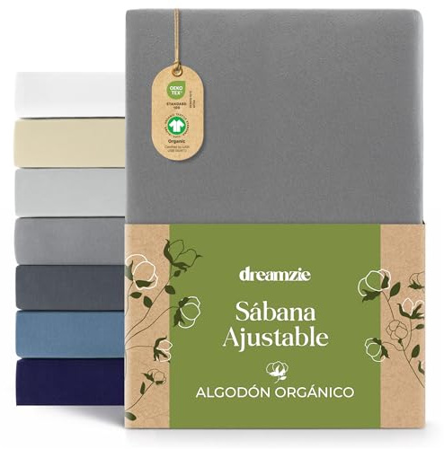 Spannbettlaken 180x200cm - 200x200 cm | Premium 150 g/m² 100% Biobaumwolle Jersey Oeko-Tex | Spannbetttuch Anthrazit | Dreamzie