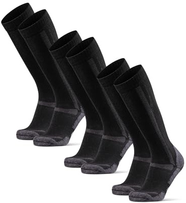 DANISH ENDURANCE Knähöga Vandringsstrumpor, Merinoull, Varma, 1 & 3-pack | Knähöga vandringsstrumpor i merinoull, dämpning och luktresistenta för vandring och vinteräventyr, Unisex