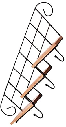 HYTROVE Support Mural en Fer Forgé Noir Crochet Suspendu, Étagère Robuste pour Plantes D'intérieur et Décoration Maison, Cuisine et Salon