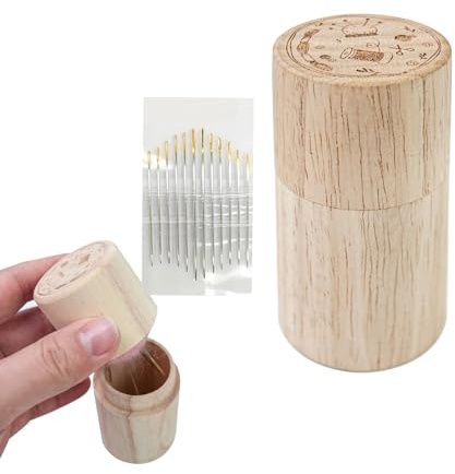 Cuscino morbido, cuscino aghi, strumento scatola palla ago, cuscino ago per fare da soli, stoccaggio aghi fatti di legno, carino con un mestiere coperchio, cucito