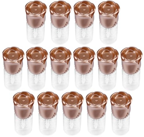 MOTHNUR 15pcs Rose Cap Lip Gloss Tubes Refillable DIY Lip Balm Containers Lightweight with Screw Design for Women Beginners