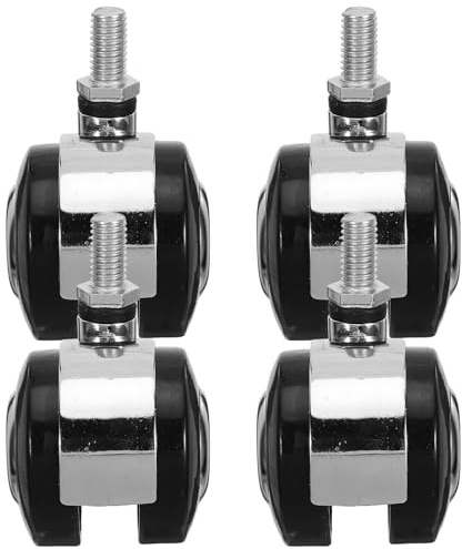BCOATH Lot de 4 Roulettes Pivotantes 15 Pouces Filetage M8 pour Chaise de Bureau Silencieuses et Robustes Compatibles Sols Durs et Moquettes Pièces Détachées pour Mobilier de Bureau