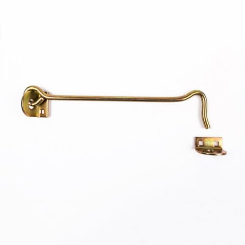 BK SHOP 10 ganchos para tormentas con ojal, acero galvanizado de 8 mm, resistentes a la intemperie, dorados, adecuados para puertas, puertas, ventanas, armarios, para interiores y exteriores, 400 mm