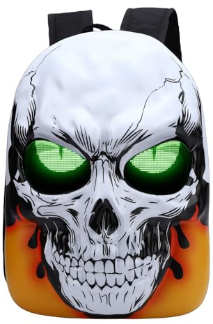 Eminchu LED-motorcykelryggsäck med Programmerbar Skärm, 3D Hardshell-skalhuvuddesign för Resecykling, Vattentät ABS PC-material 16,14 X 12,01 X 6,30 Tum