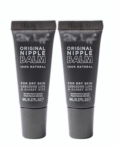 2xOriginal Nipple Balm 8mL Each, 10-in-1 Multi-Purpose Moisturizer for Dry Skin,Lips,Hair,Cuticles & More,100% Natural Lanolin Nipple Cream & Lip Balm,Fragrance & Cruelty Free - Travel Size