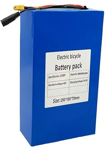 Batería E-Bike 48V 50Ah 13S8P Batería para Bicicleta Electrica 48V 50Ah Batería Impermeable PVC con BMS Y Cargador para 200W 500W 1000W 1200W Motor 48V 50Ah,XT60+DC