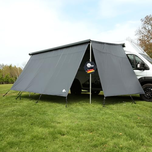 your GEAR Corse 2.8 Kit de parois d'auvent avec paroi avant et 2 parois latérales - Protection contre le soleil, le vent et la pluie