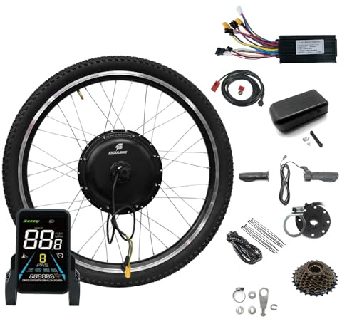 ESOULBIKE Rear Wheel Kit 1OOO, 27.5'' Bike Conversion 48V with Controller, PAS, Brake Sensor