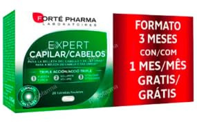 Forté Pharma Expert Capilar 84 tabletter, 3 månader | Keratin och aminosyror, vitaminer grupp B, synergistisk formel, hög absorption, europeiska laboratorier