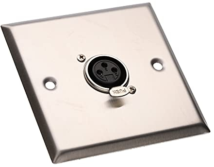 XLR 3 Polig Buchse Stainless Stahl Wand Unterputzdose Mit Freigabe 85x85mm