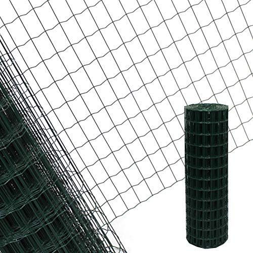 Estexo Gartenzaun 1,0x25 M Maschendraht Gitterzaun Maschung 7,5x5 cm Schweißgitter Zaun