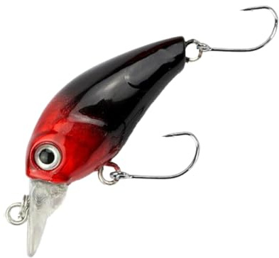 Major Fish Forellen Barsch Wobbler Lil Bill Crankbait 38 mm Metallic Schwarz Rot