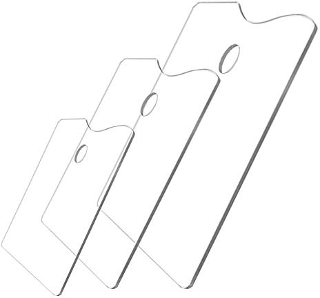 Transparent Acryl Malpalette Acryl Palette 3 Stücke Mischpalette Rechteck Palette Malen Einfache Reinigung Palette Farb-Mischpalette mit Griffloch für DIY Kunst, Handwerk, Malerei（Dicke 2mm）