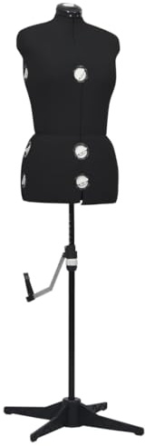 vidaXL Mannequin de couture ajustable pour femme - Buste de couture - Mannequin de vitrine - Noir - Taille M