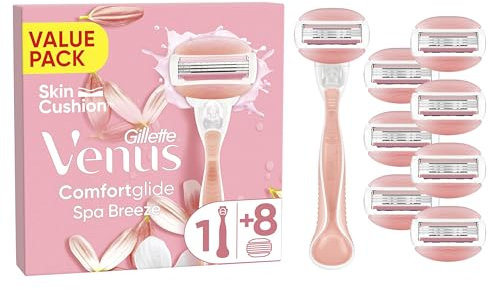 Gillette Venus Comfortglide Spa Breeze Women's Razor- 8 Blades, 3 built-in blades for a smooth, close shave that lasts
