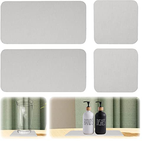 GAESHOW 4 Pezzi Sottobicchieri Diatomite Assorbenti D'acqua, Tappetino da Bar Poggia Bicchieri bar Tappetini Barman, Tappetino Bancone bar per Caffè, Bar, Cucina, Ristoranti, Bancone