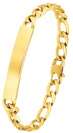 JOOP! Identarmband Edelstahl Unisex Damen Herren Armschmuck, 22,5 cm, Gold, Kommt in Schmuck Geschenk Box, 2035896