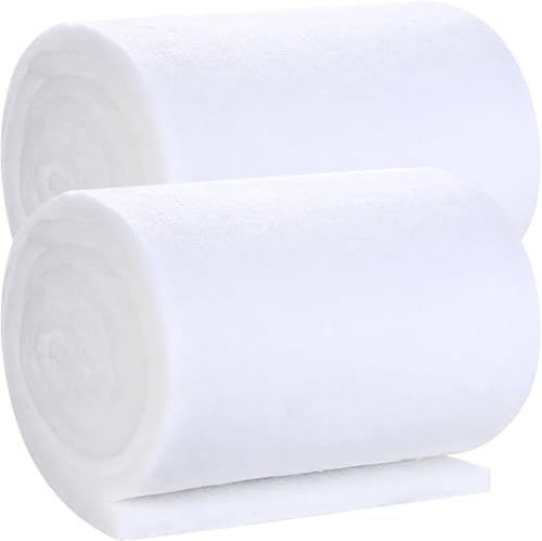 LilaLemon 2pcs Fish Tank Filter Sponge, 1 m * 12 cm Width Aquarium Filter Floss Foam，Media Sponges Wool for Fish Tanks, Biochemical Cotton for Aquarium Filtration