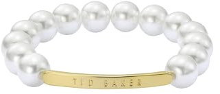 Ted Baker Beadie Baker Bead Adjustable Bracelet for Women (Gold/Pearl)
