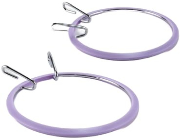 Enwye 2 Pcs Metal Spring Tension Embroidery Hoops Tension Cross Stich Hoop Set Circle Round Frame Art Craft for Sewing (5 Inch, 7.25 Inch)