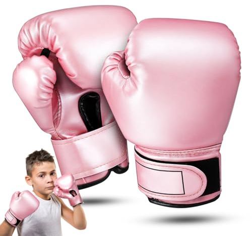 Ibasenice Children Boxing Gloves Pink Sponge Pu with Logo