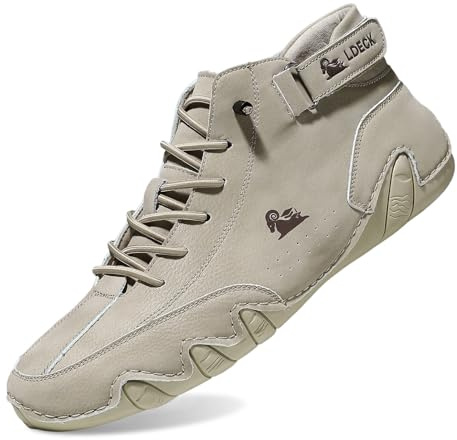 Basket Montante Homme en Cuir Chaussures de Randonnée Homme Running Sneakers Imperméable Chaussure Orthopédique Baskets et Chaussures de Sport Marche Chaussure de Travail Bottine Basquettes Mocassin