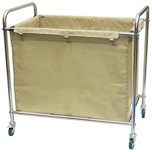 Carrello a mano per lavanderia, carrello portaoggetti per cucina e hotel, per ingresso, con ruote freno universali, giallo, 90 x 56 x 90 cm