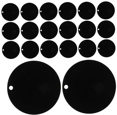 PACKOVE 60 St Svarta Akrylskivor med Hål Runda Dekorativa Skivor i Akryl för DIY Smycken Nyckelringar och Hantverksprojekt Slitstarka och Cirkulära Ornament