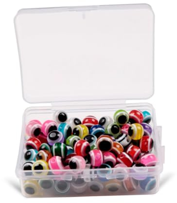 SHERCHPRY Yeux De Leurre De Pêche 6 Mm Mixtes, Perles pour Montage Mouches, Accessoires pour Fabrication Appâts, Lot de 100 Set De Pièces, Matériel Réaliste pour Pêche en Plein Air