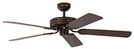 Ventilateur de plafond Pepeo Potkuri, sans éclairage, revêtement bronze antique, pâles de couleur noyer / noyer-osier