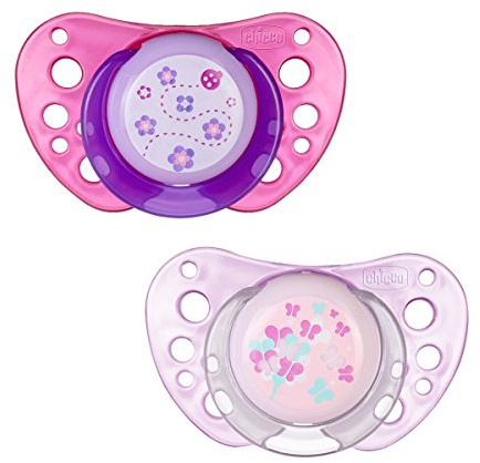 Chicco 72731110000 Physio Air Succhietto, Silicone, Viola/Bianco, 0 Mesi+