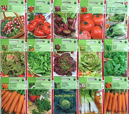 Lot de 20 sachets de graines potagers, différentes, jardin ouvrier, pas cher, économique