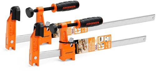 Jorgensen 2-Piece Steel Bar Clamp Set, Light Duty F-Clamp, 8-inch & 12-inch