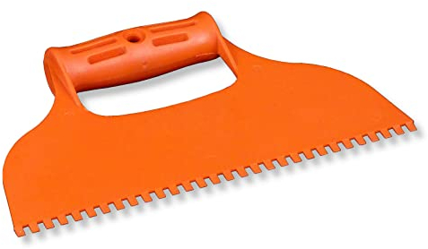 DEWEPRO® Spatule en Plastique Avec Poignée Dentelée - 4 x 4 mm, Largeur 235 mm, Large, à Joints, à Dents