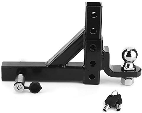 Kit de Bras de remorque, Bras de remorque en Acier réglable 10 Pouces 6 Trous attelage 2 Pouces Boule 6000LBS Accessoire de remorque de remorquage pour Camion SUV
