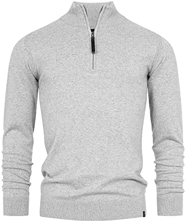 Indicode Herren Gore Pullover aus 80% Baumwolle mit Stehkragen | Strickpullover für Männer Lt Grey Mix, S
