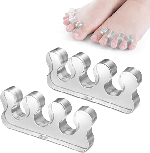Sibba Zehentrenner für Nagellack, Silikon Zehentrenner Glätteisen Korrektoren für überlappende Zehen Ballenzehen Hammerzehen Fußschmerzlinderung für Männer und Frauen