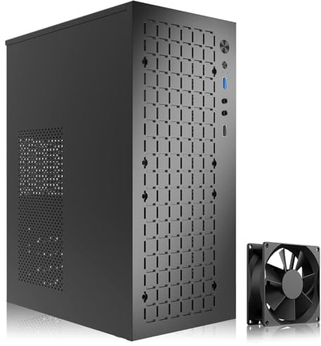 TGDGAMER Matx Case:High Airflow Micro ATX Case, Support MATX, Mini-ITX, Micro ATX Case Slim with USB3.0x1 I/O Port, Black with 80MM Fans
