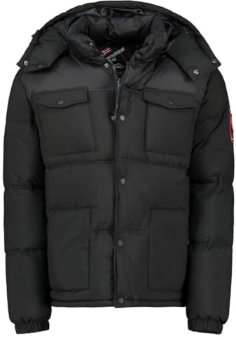 Geographical Norway Bareda Men Chaqueta a prueba de viento para hombre al aire libre – Chaqueta de manga larga para hombre – Abrigo lluvioso senderismo temporada primavera verano otoño invierno (negro