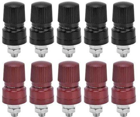 Joselin 5 paires de bornes de raccordement plaquées laiton, raccord fileté M6, large application, facile à distinguer, conductivité