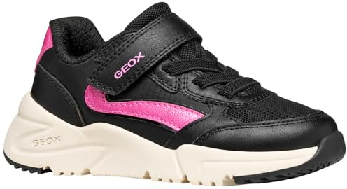 Geox J Loftus Girl - Sneaker, Nero/Fucsia, 33 EU, Nero Fucsia., 33 EU