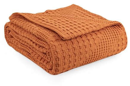 Milam London 100% Bomull Soffpläd, Sängöverkast Dubbelsäng | 170 x 250 cm Rostorange, 2-Sits Sofföverdrag, Sängöverkast Dubbelsäng, Joanna Kollektion