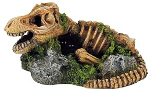 CLASSIC Esqueleto fósil de Dinosaurio sobre Roca, Adorno prehistórico para Acuario, decoración de pecera, 160 x 115 x 85 mm