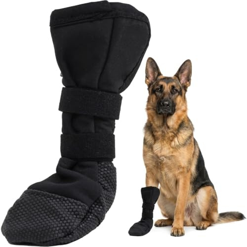 Alriedy tasskydd hundskada och läckageskydd hundtass, hundskor, vattentäta och vid skador, tass-skor för hundar efter operation, tass-skor hundar, halkfria hundstrumpor för sårskydd (XL)