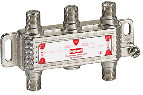 Legrand LEG91036 antennfördelare för TV/radio/satellitsignal, 4 F-uttag