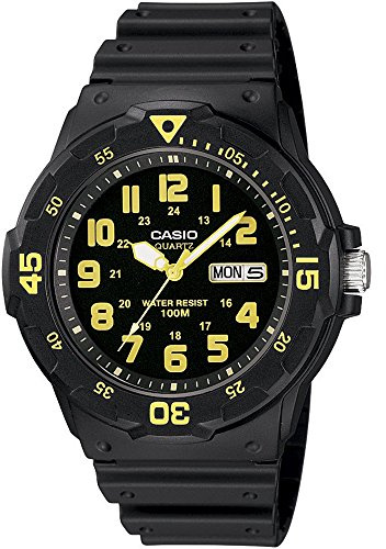 Casio Collection Herren-Armbanduhr MRW200H9BVEF, schwarz/Gelb