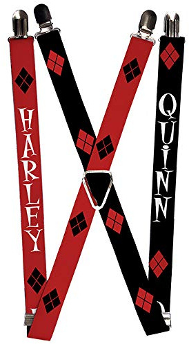 Buckle-Down Bretelle - Harley/Diamonds Red/Black/White + Quinn/Diamon Suspensori, Multicolore, Taille Unique Uomo, multicolore, Taglia unica