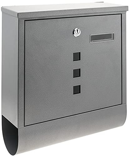 PrimeMatik - Buzón metálico para Cartas, Correo Postal y revistas enrolladas en Color Gris