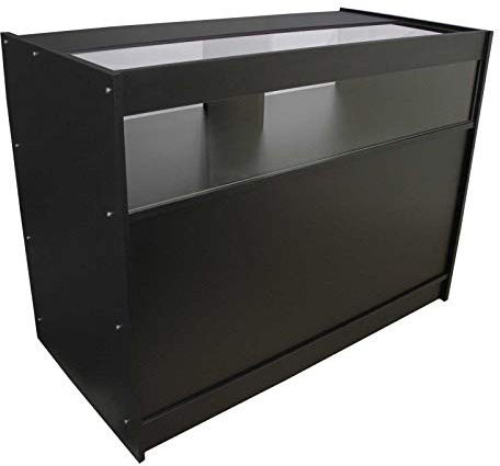 MonsterShop Shop Counters Vape Retail Set Glass Unit Product Vaping Showcase Display Cabinet/Black (B1200 1/4 Glass Counter)